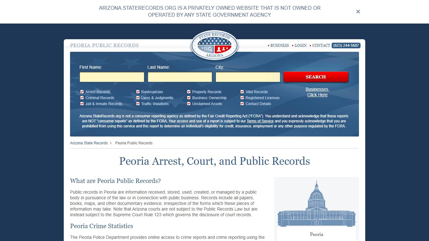 Peoria Arrest and Public Records | Arizona.StateRecords.org